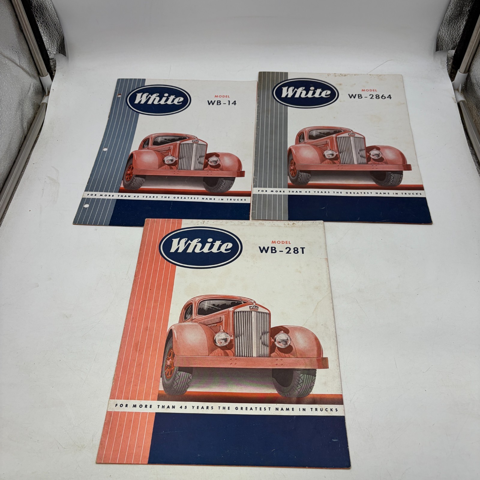 1940s White Truck Sales Brochures Lot 3 WB-14 WB-28T WB-2864 Vintage Original 1940s White Truck Sales Brochures Lot 3 WB-14 WB-28T WB-2864 Vintage Original