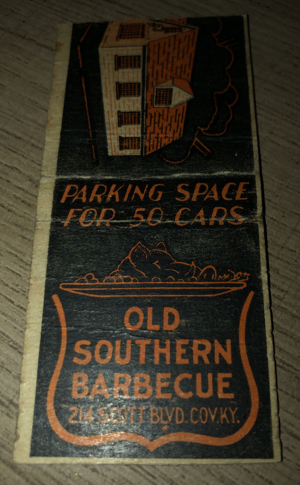 1930s-40s Old Southern Barbecue Matchbook Cover Covington Kentucky