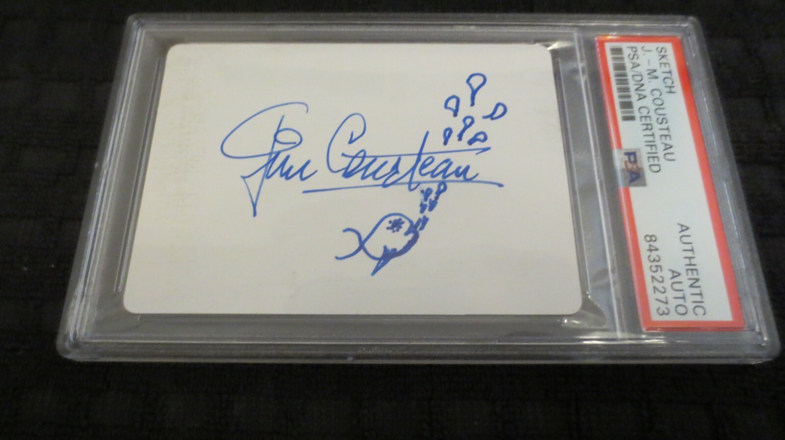 Jean-Michel Cousteau sketch signed autographed psa slabbed Ocean Futures Society Jean-Michel Cousteau sketch signed autographed psa slabbed Ocean Futures Society