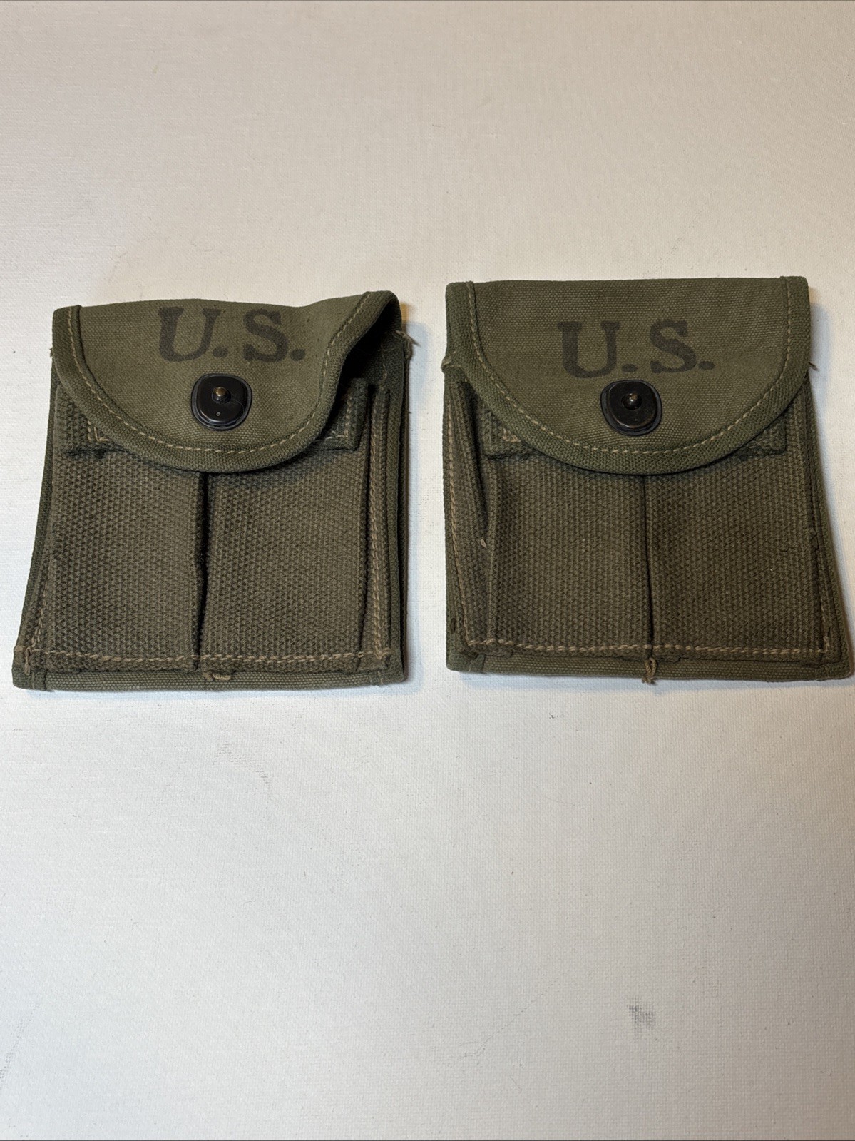 TWO WW2 WWII US Military Pouches, Hepburn Mfg Co. 1943 TWO WW2 WWII US Military Pouches, Hepburn Mfg Co. 1943