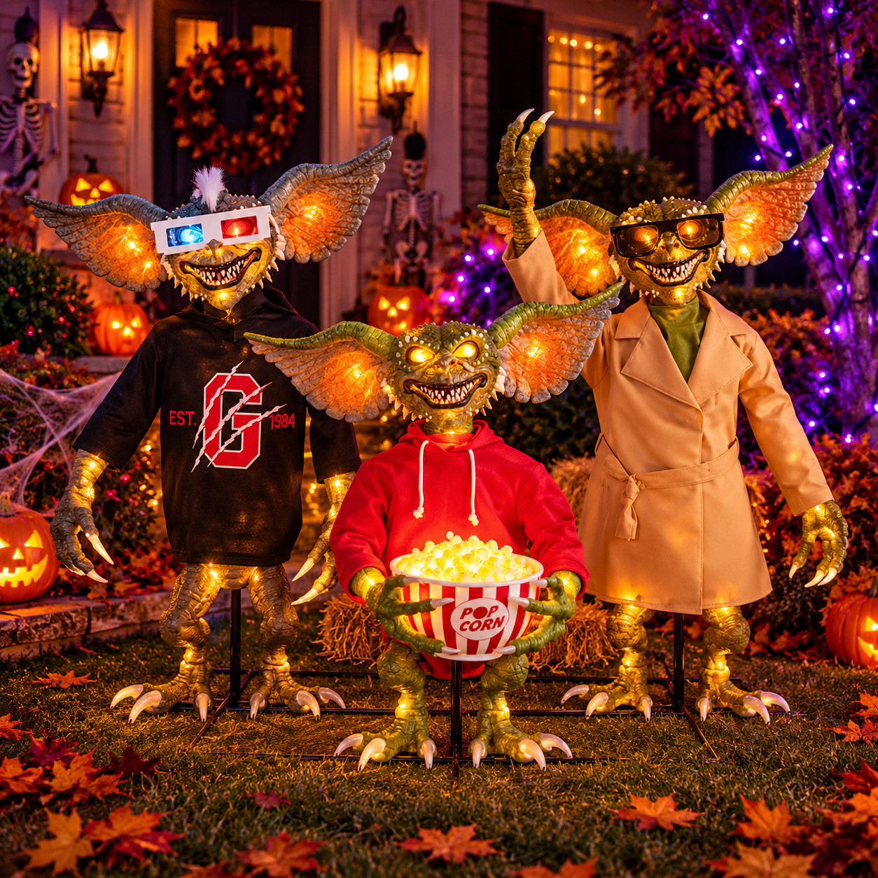Gremlins 5 ft Animated LED 3 Piece Halloween Prop Motion Sound 26GM55723