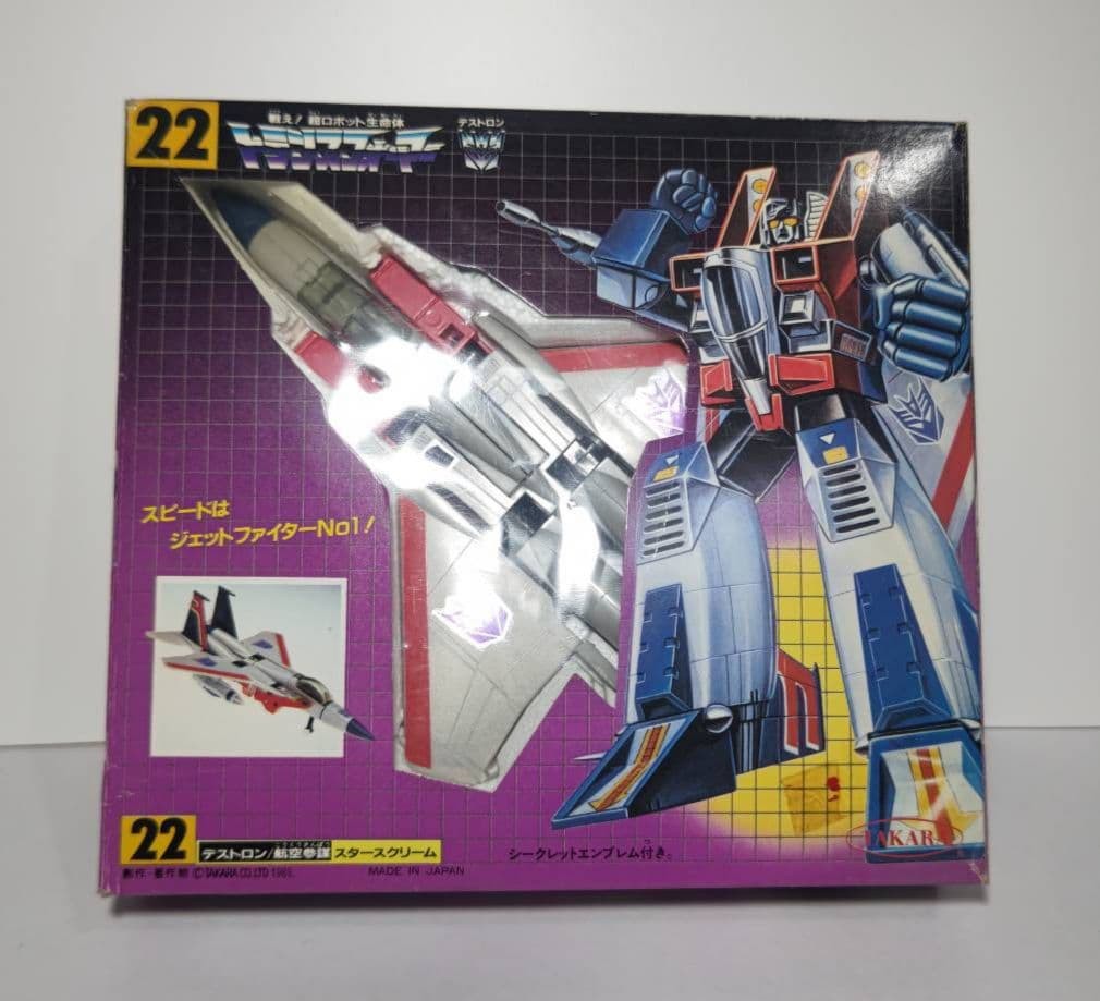 Takara Transformers G1 22 Starscream Vintage w/Box Manual Catalog from JAPAN