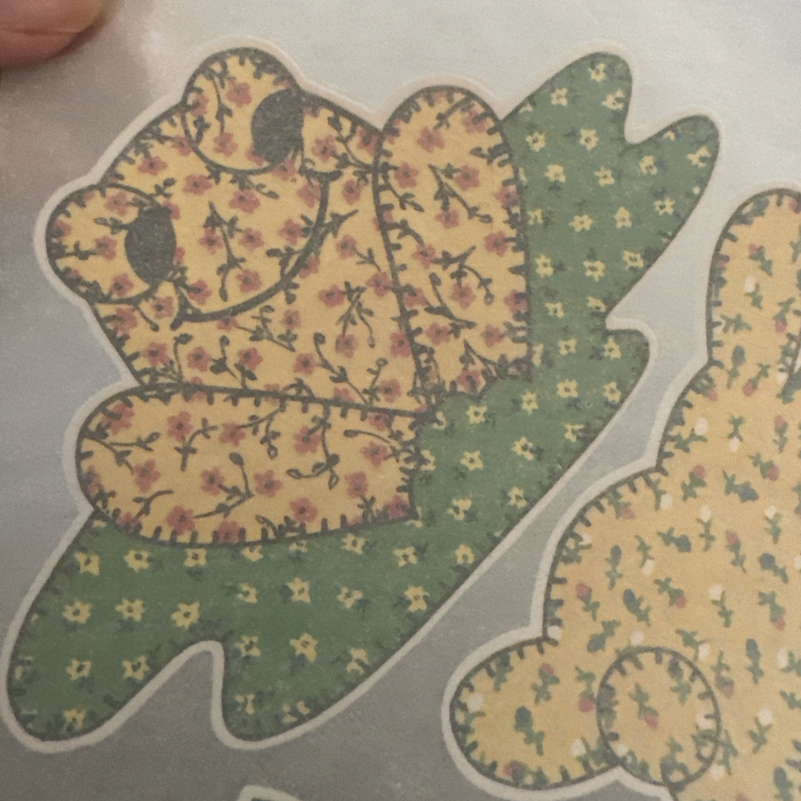 Vintage Iron On Transfers Folk Art Frog Bunny Apple Heart Country Floral Craft