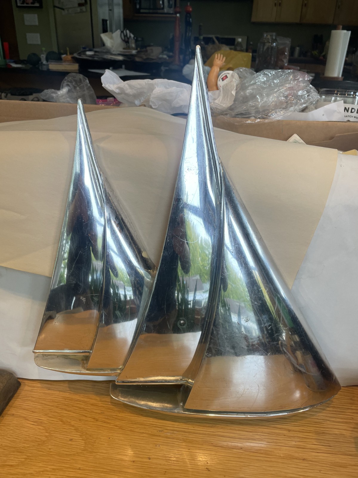 RARE Vtg MCM CHROME COLOR Sailboat Wall Art RARE Vtg MCM CHROME COLOR Sailboat Wall Art