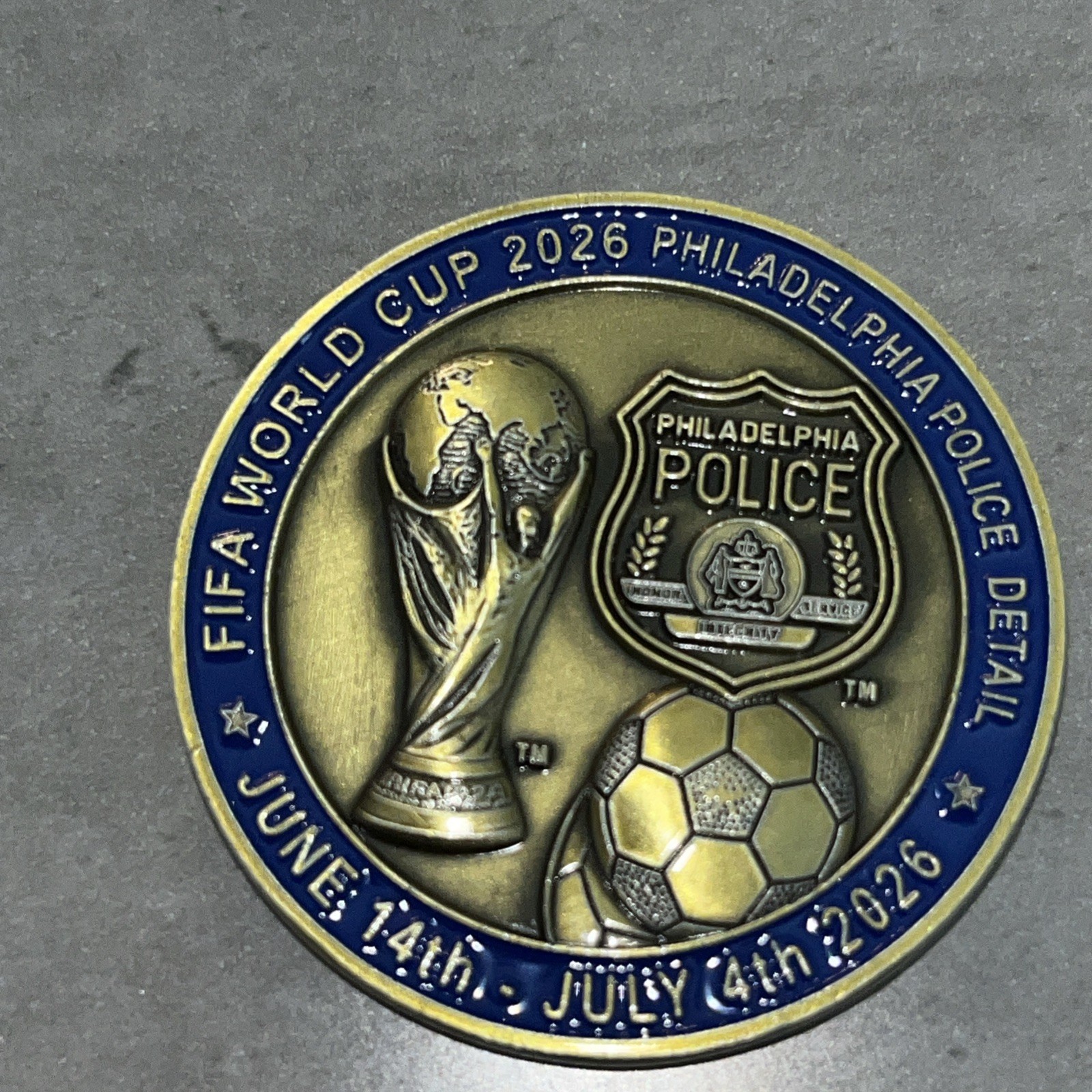 Philadelphia Police FIFA WORLD CUP CHALLENGE COIN PHILADELPHIA Philadelphia Police FIFA WORLD CUP CHALLENGE COIN PHILADELPHIA