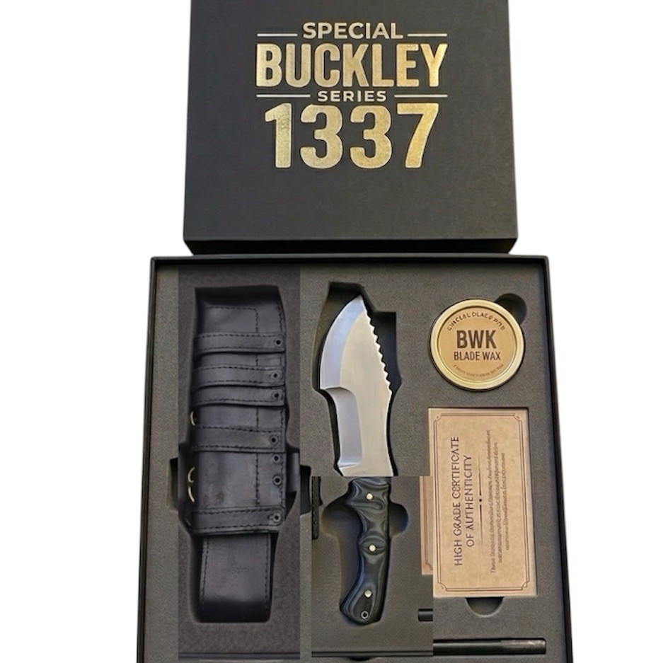 HSK Buckley Series Tracker Knife Grey Handle Sheath D2 Steel With Gift Box