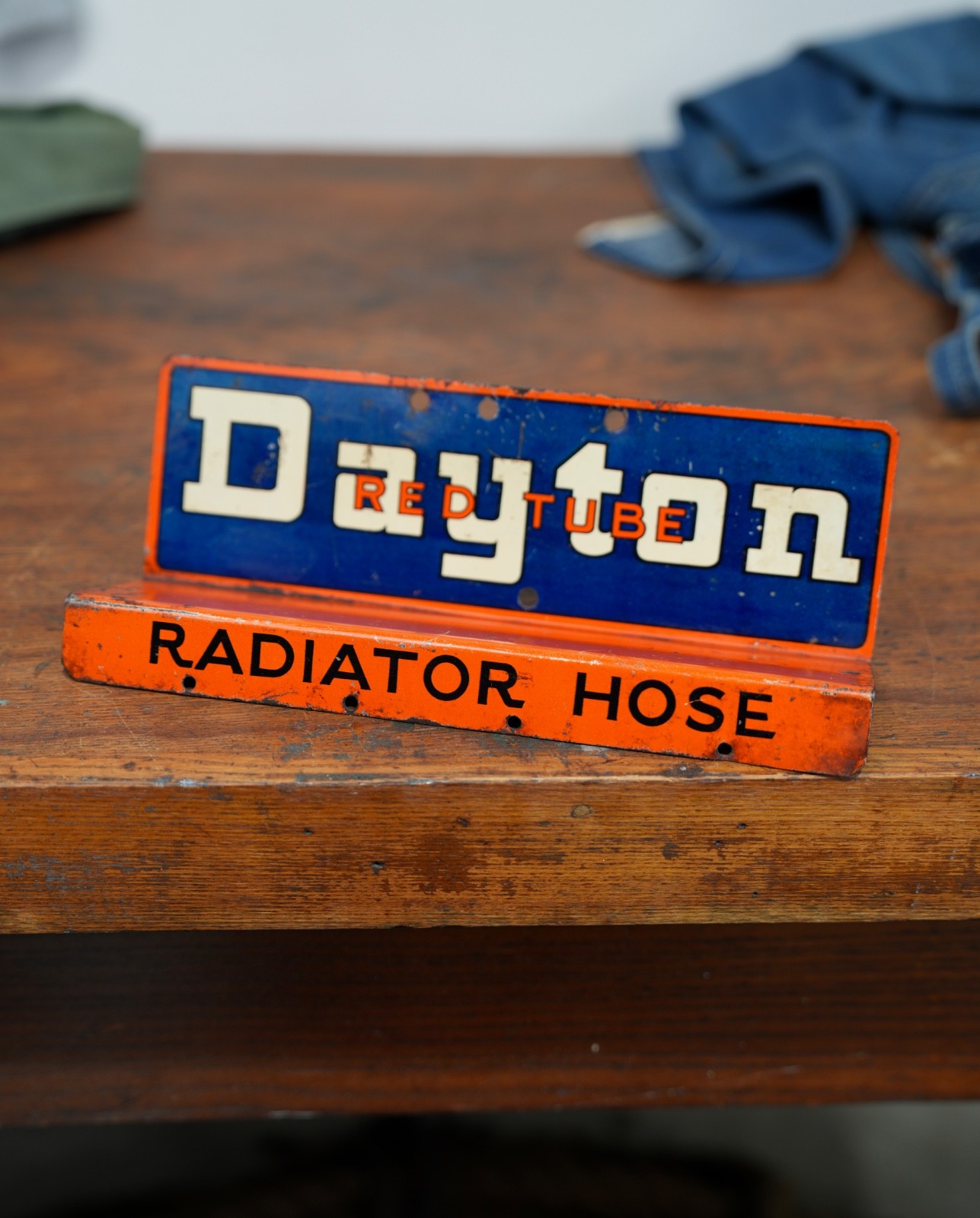 Vintage DAYTON FAN BELTS Metal Store Rack Display Sign 1940s Antique Advertising Vintage DAYTON FAN BELTS Metal Store Rack Display Sign 1940s Antique Advertising