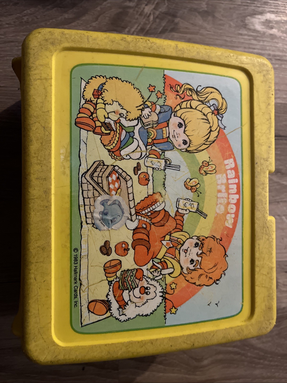 Vintage 1983 Rainbow Brite No Thermos Yellow Plastic Lunch Box Hallmark Read