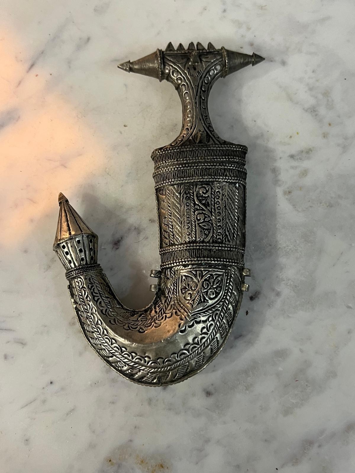 VTG Style Handmade Silver-Tone Curved Blade 4 1/4\ VTG Style Handmade Silver-Tone Curved Blade 4 1/4\