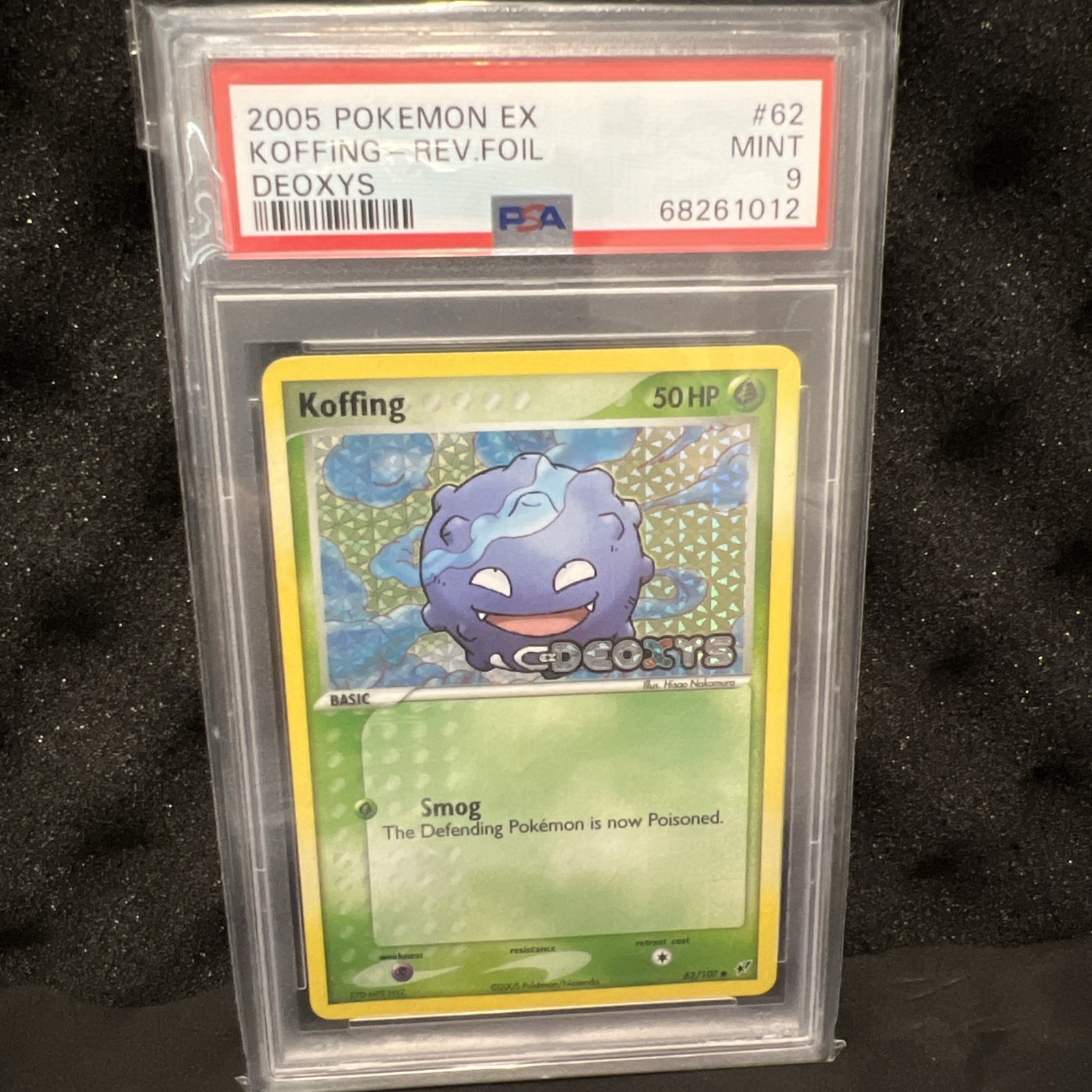 KOFFING REVERSE FOIL 2005 POKEMON EX DEOXYS STAMP #62 PSA 9