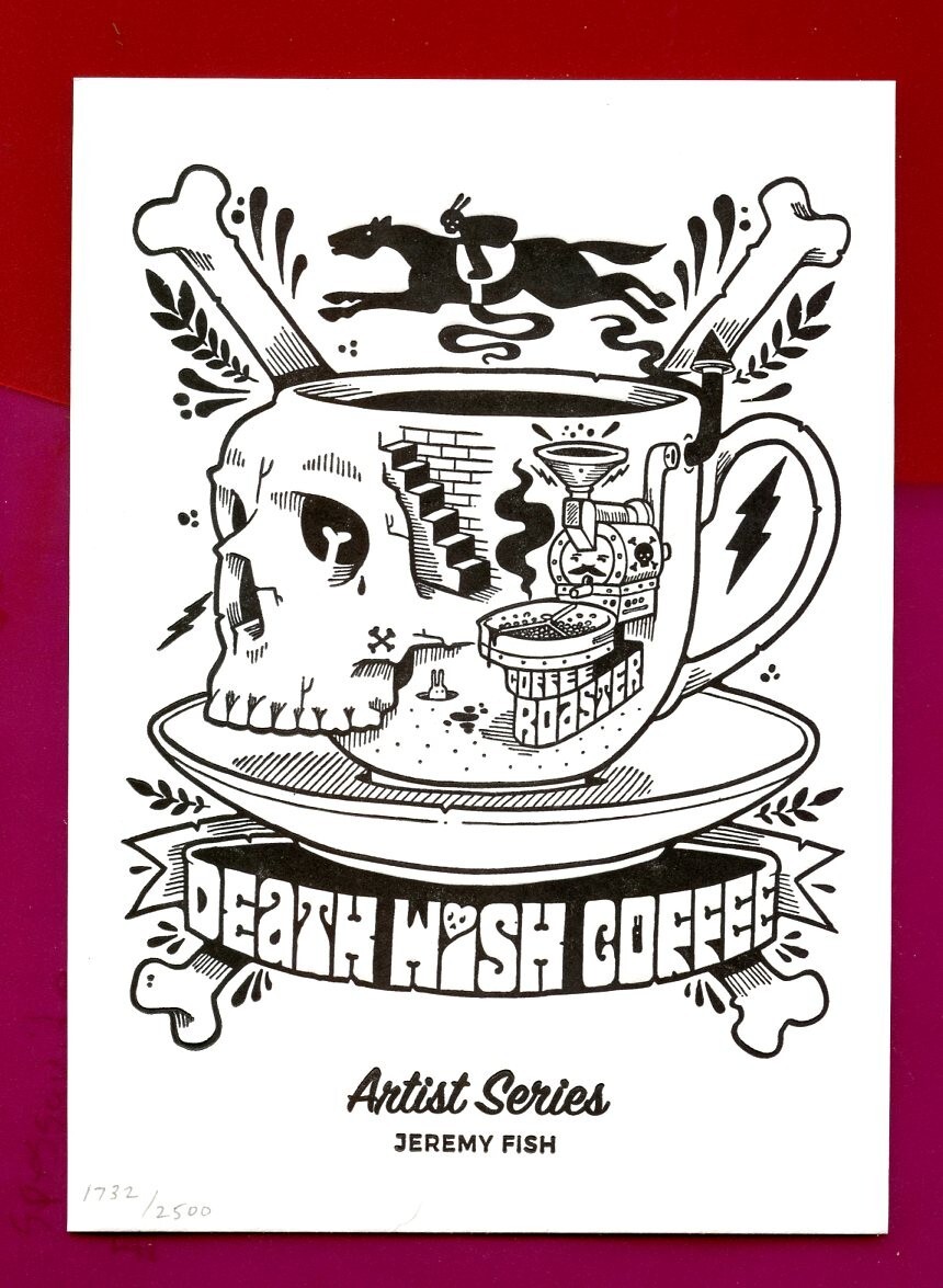 Death Wish Coffee Artist Series Jeremy Fish Tin New (a) Death Wish Coffee Artist Series Jeremy Fish Tin New (a)