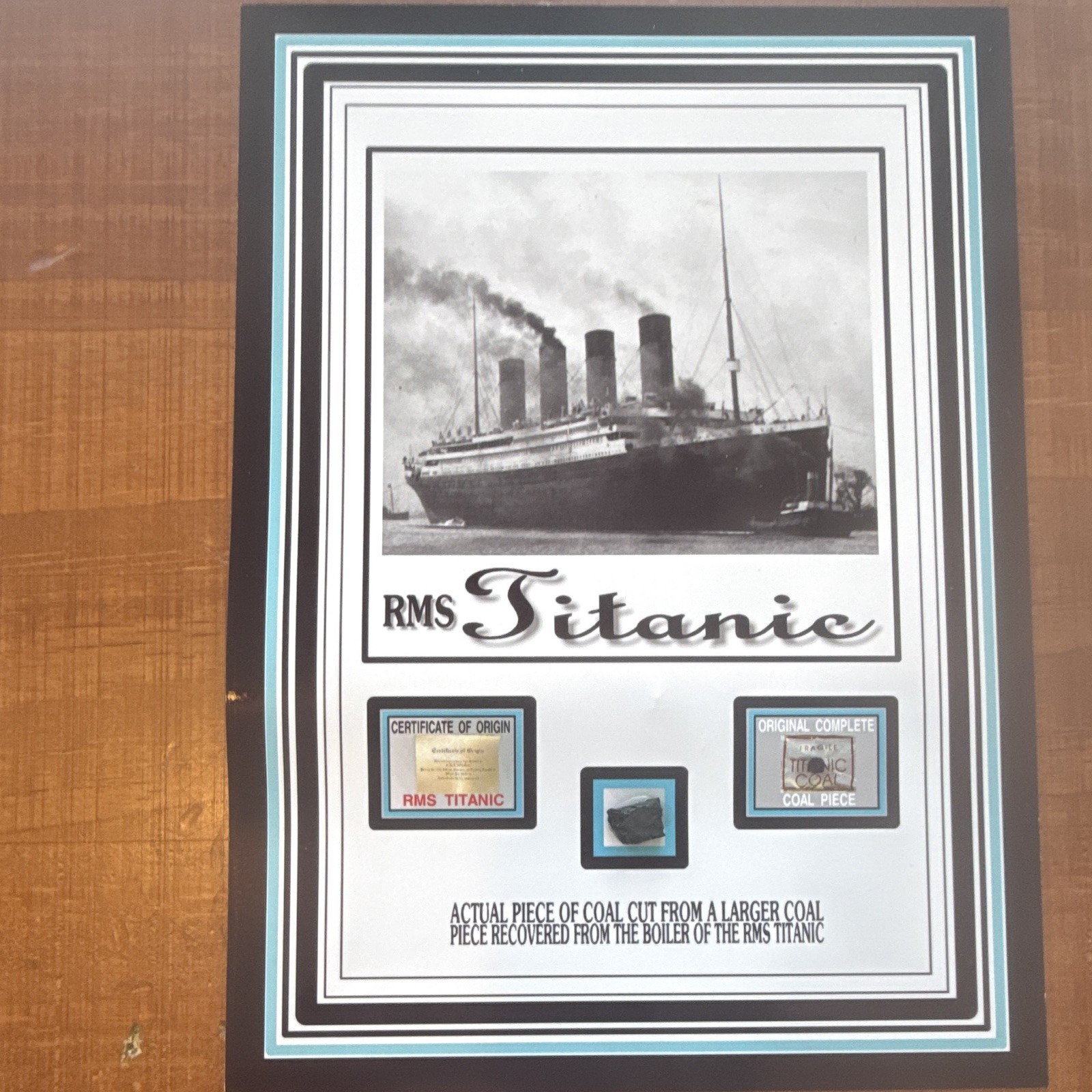 RMS Titanic Coal Artifact Display – The Zone COA –Historic Shipwreck Memorabilia