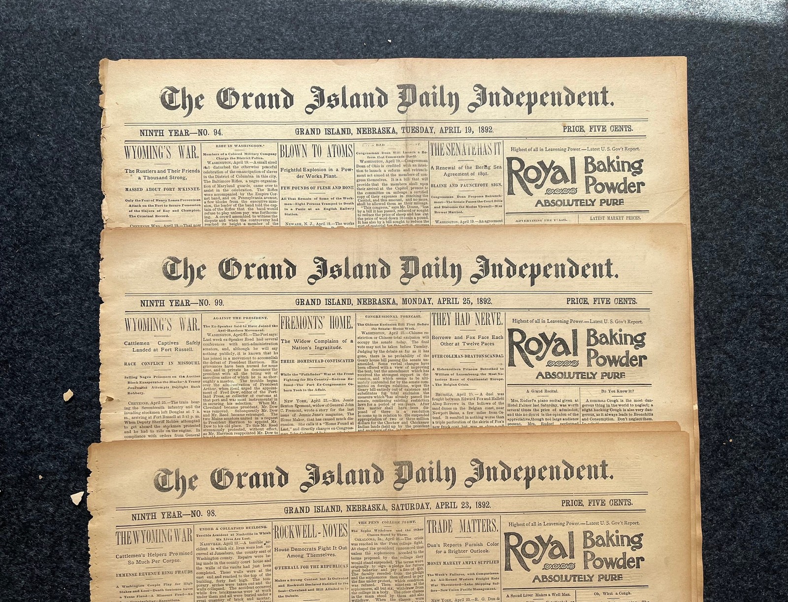 Original 1892 Johnson County War - American Wild West Civil War - Reconstructio Original 1892 Johnson County War - American Wild West Civil War - Reconstructio
