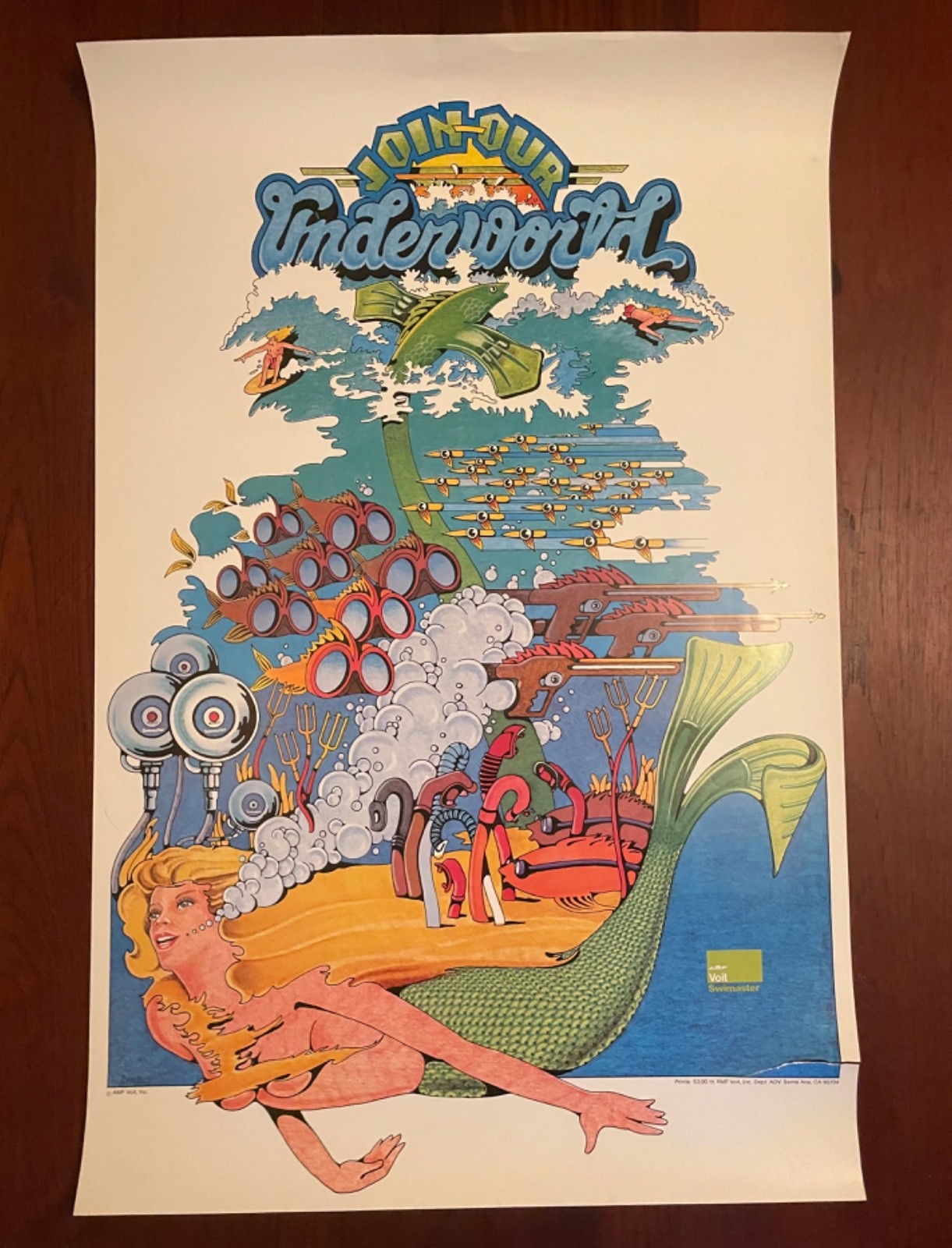 Vintage 1970s AMF Voit Swimmaster Promo Poster – Vintage 1970s AMF Voit Swimmaster Promo Poster –