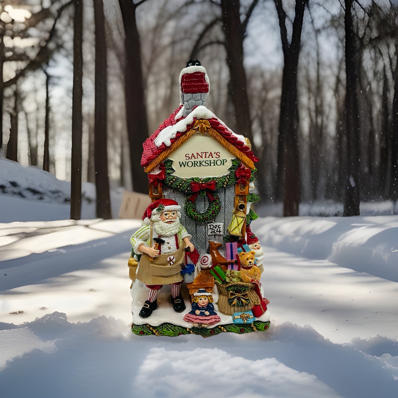 Fitz & Floyd Music Box Santa’s Workshop Plays Toy Land Working Condition 9.5” T Fitz & Floyd Music Box Santa’s Workshop Plays Toy Land Working Condition 9.5” T