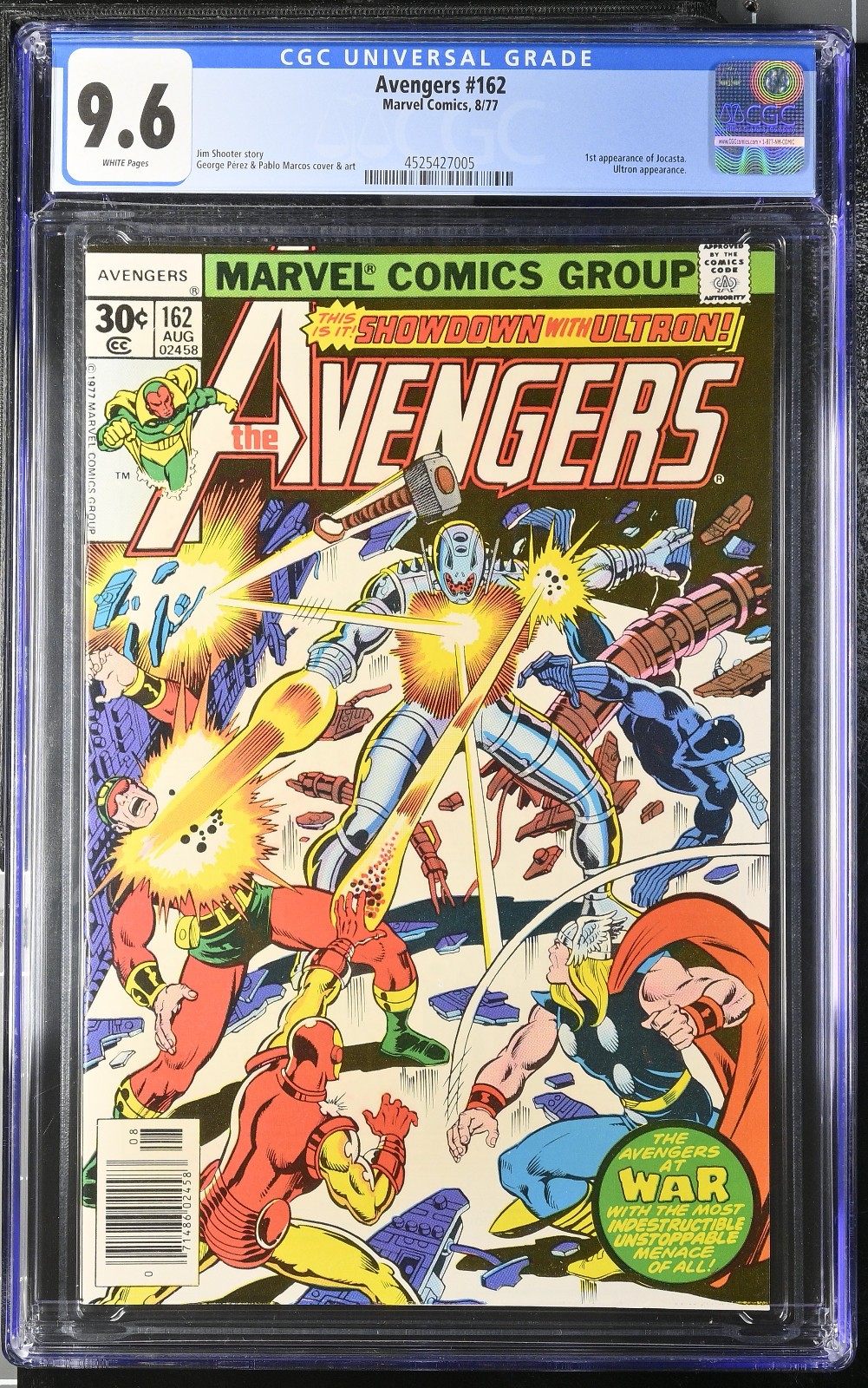 Avengers #162 CGC 9.6 Marvel 1977 | 1st appearance of Jocasta White Pages Avengers #162 CGC 9.6 Marvel 1977 | 1st appearance of Jocasta White Pages