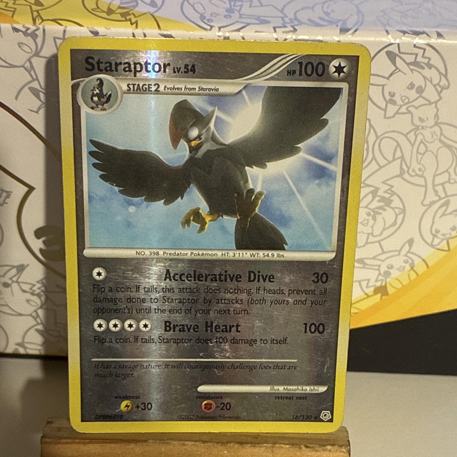 2007 Pokémon Diamond & Pearl Staraptor Holo 16/130 English Masahiko Ishii 2007 Pokémon Diamond & Pearl Staraptor Holo 16/130 English Masahiko Ishii