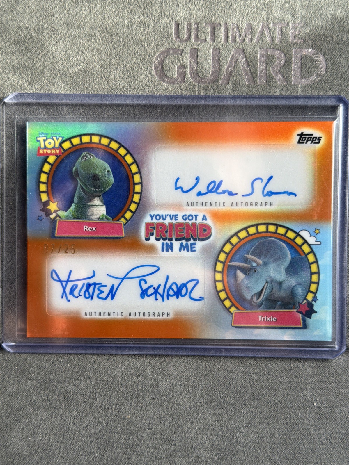 Toy Story Topps Rex And Trixie YGF-SS Auto Wallace Shawn & Kristen Schaal /25 Toy Story Topps Rex And Trixie YGF-SS Auto Wallace Shawn & Kristen Schaal /25