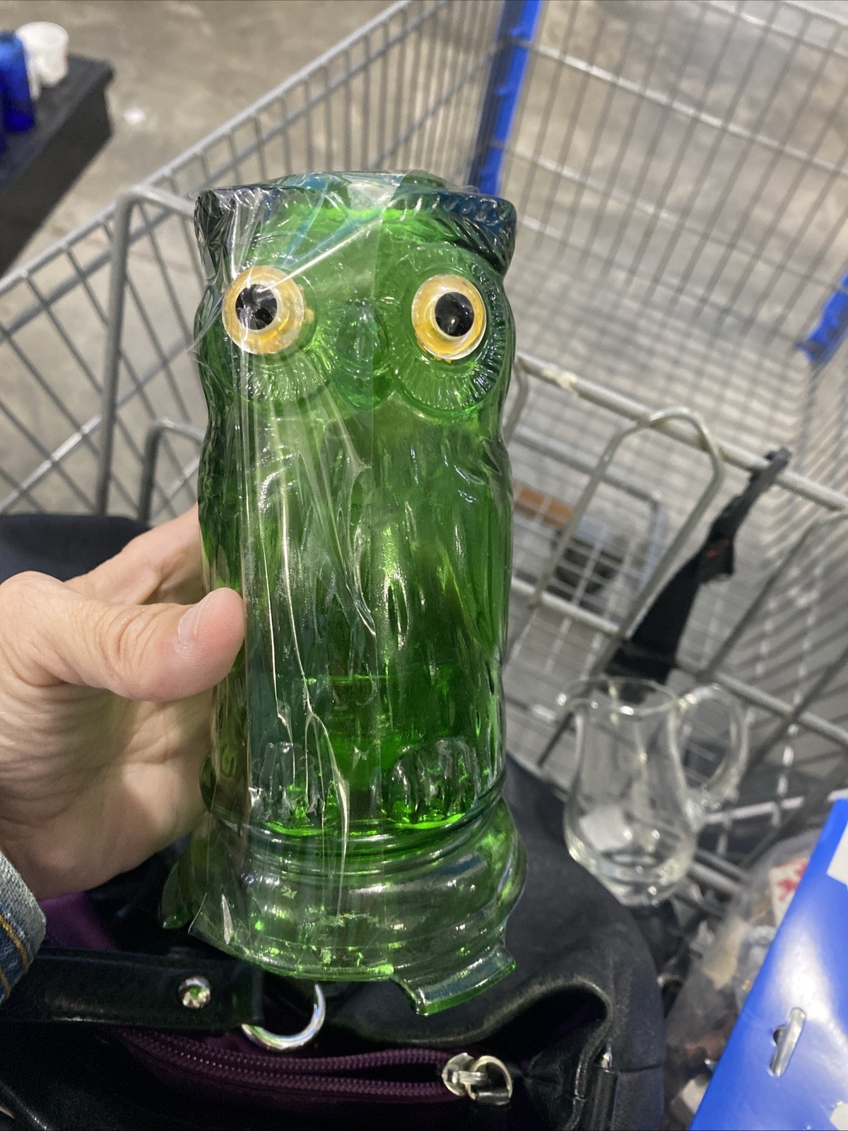 Rare Mosser Vintage Green Owl Fairy Lamp 6 1/2” Tall