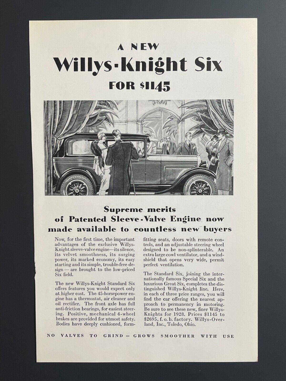 Original 1924 - Willys-Knight Six - Original Print Advertisement (10 x 6.5)