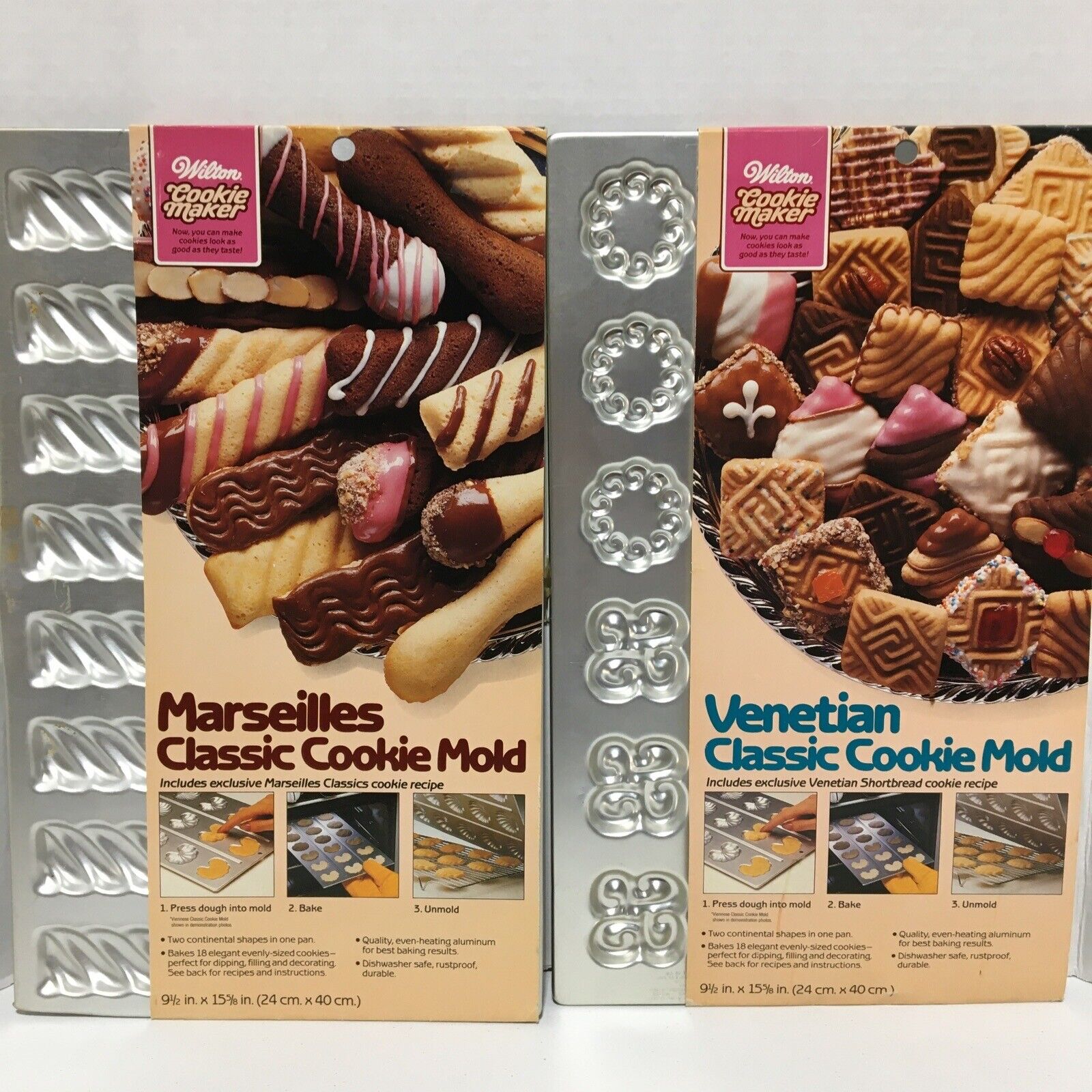 Vintage 1984 & 1985 Wilton Cookie Set 2 Marseilles & Venitian. With Recipes