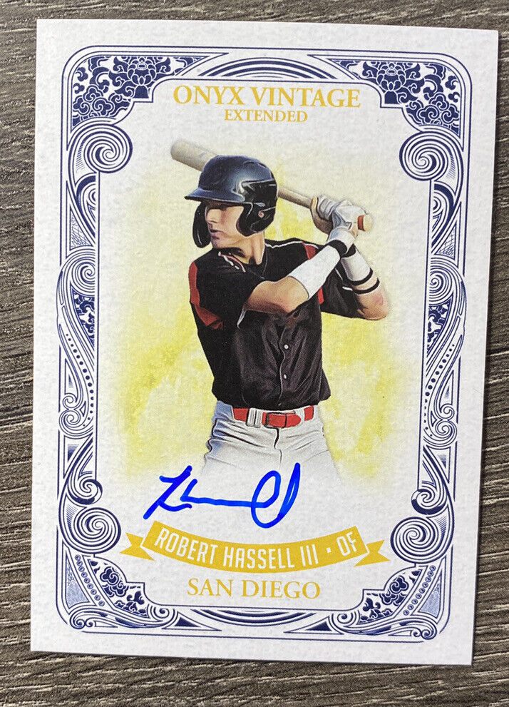 Robert Hassell 2021 Onyx Vintage Extended Auto On Card Autograph Blue Ink /400