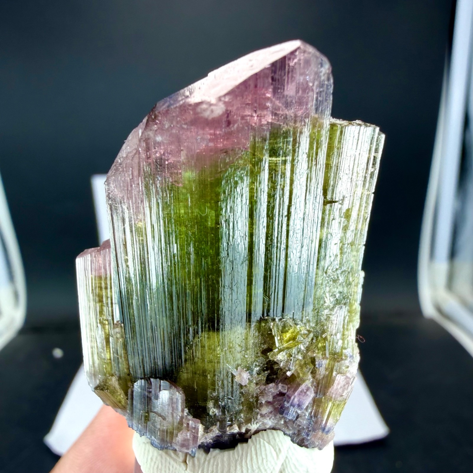 91 CTS Bi~Color Tourmaline Crystal/ Display Piece / Natural Crystal / From AFG 91 CTS Bi~Color Tourmaline Crystal/ Display Piece / Natural Crystal / From AFG