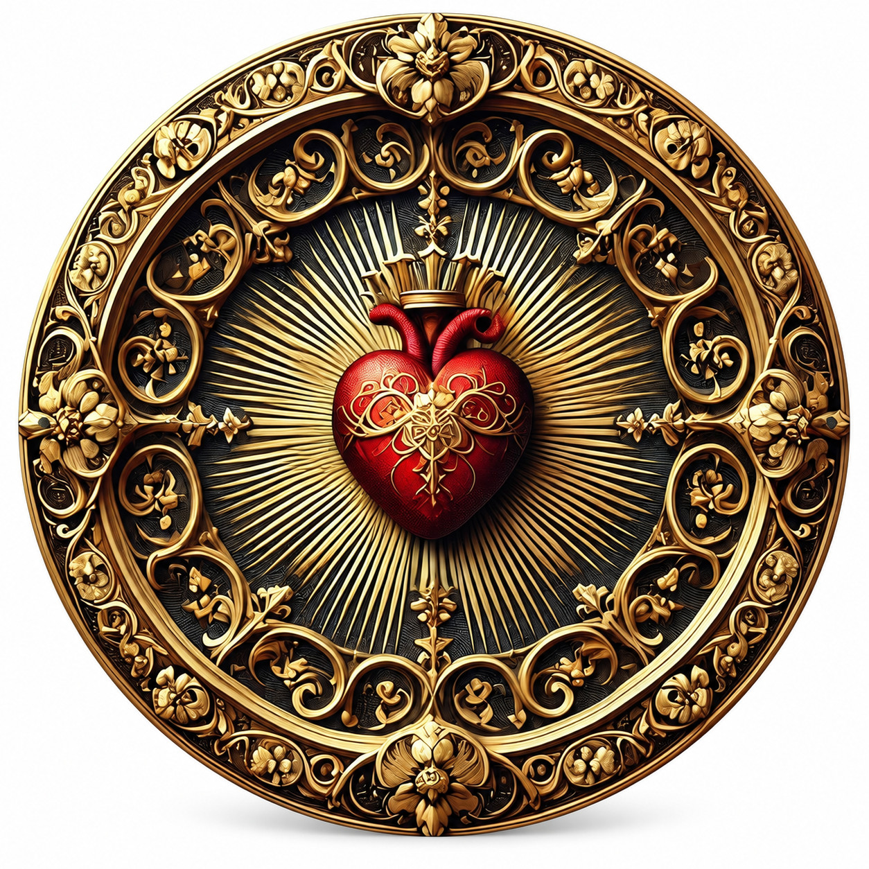 Sacred Heart of Jesus Metal Wall Art Catholic Religious Vintage Gold Decor Sacred Heart of Jesus Metal Wall Art Catholic Religious Vintage Gold Decor