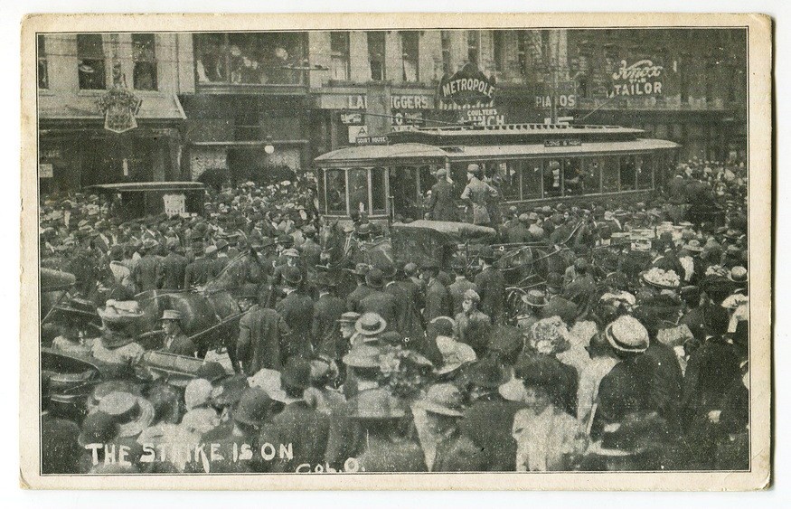 1910  Streetcar Strike  Col. Ohio RIOTS  Mailed by Witness Contribution Postcard