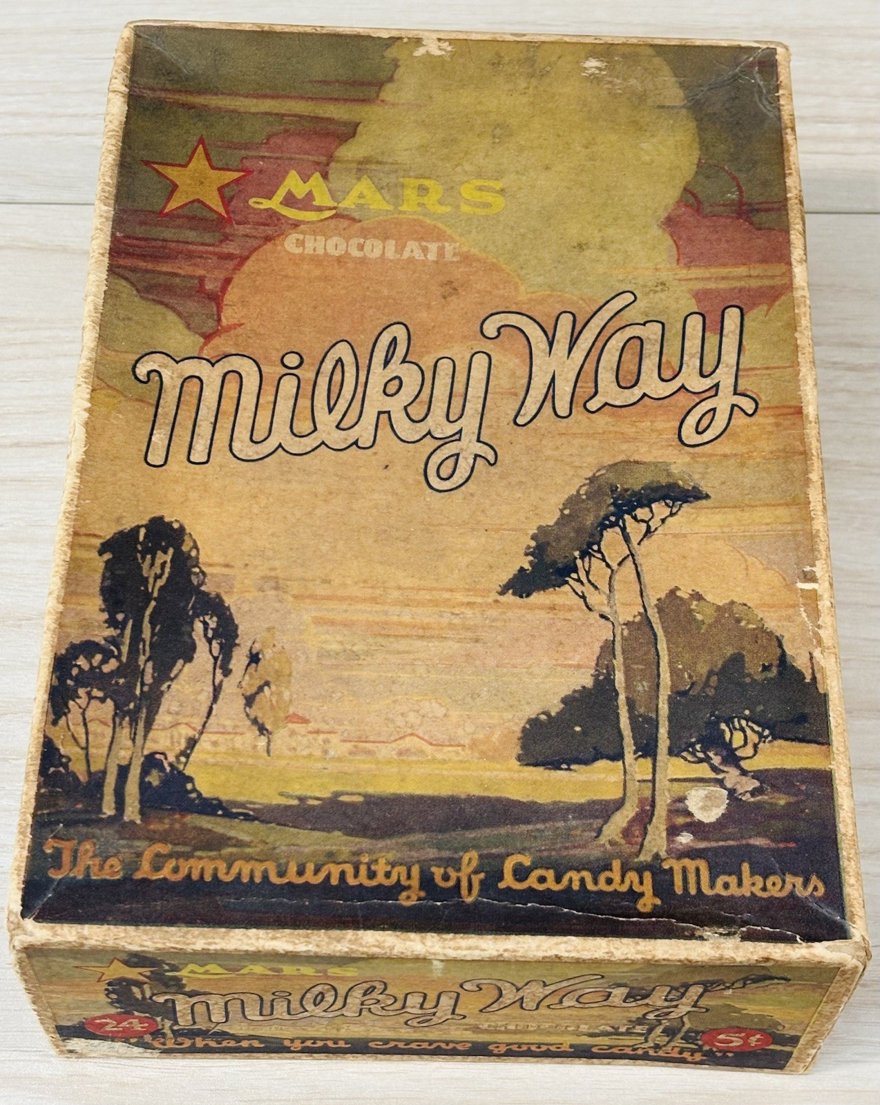 Vintage 1920s Mars Chocolate Milky Way Candy Box Store Display Empty Scarce Read Vintage 1920s Mars Chocolate Milky Way Candy Box Store Display Empty Scarce Read