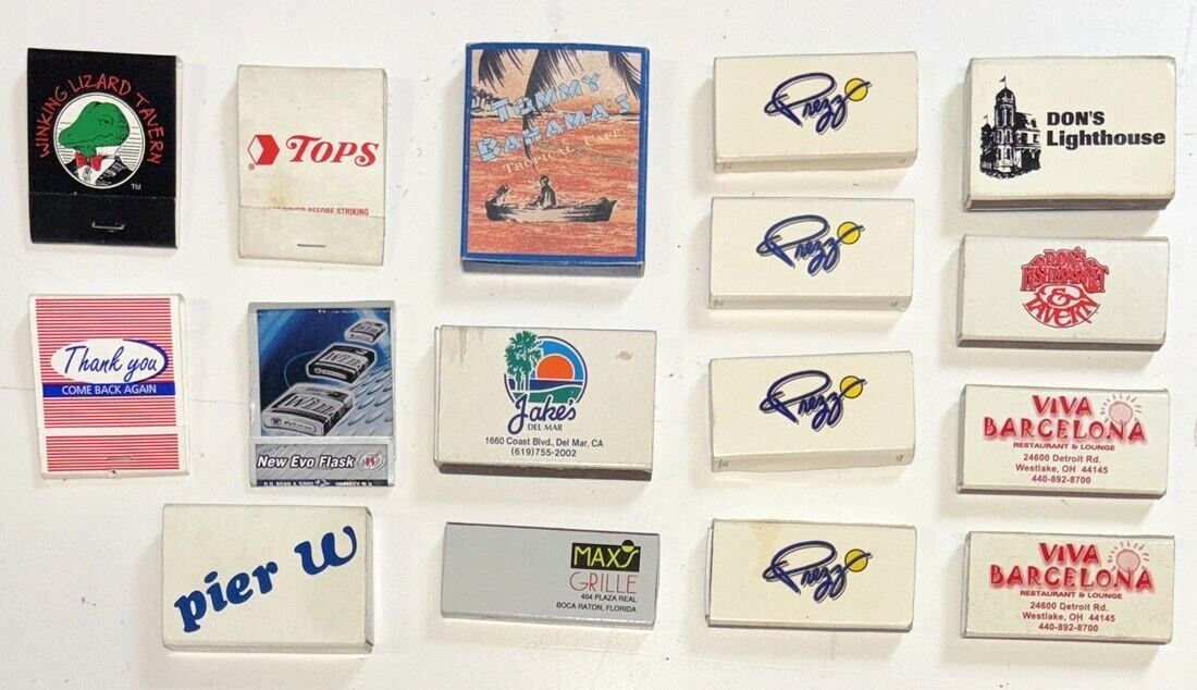 Vintage Matchbook & Match Boxes Lot of 16 Advertising Matches .. See Description