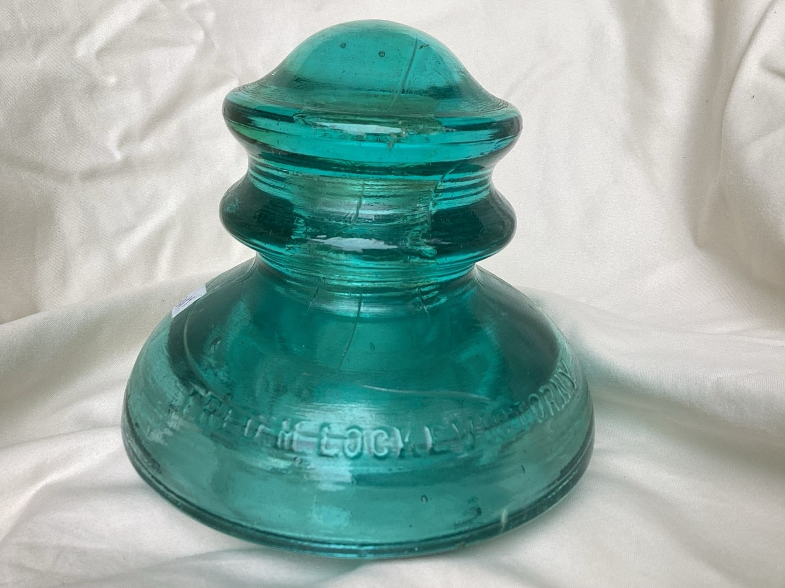 CD 289 Fred M Locke Victor NY Dark Aqua Glass Power Insulator Antique CD 289 Fred M Locke Victor NY Dark Aqua Glass Power Insulator Antique