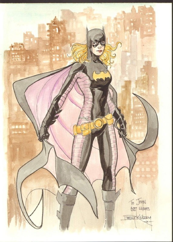 Beautiful Watercolor Painting of Stephanie Brown as Batgirl by Barry Kitson