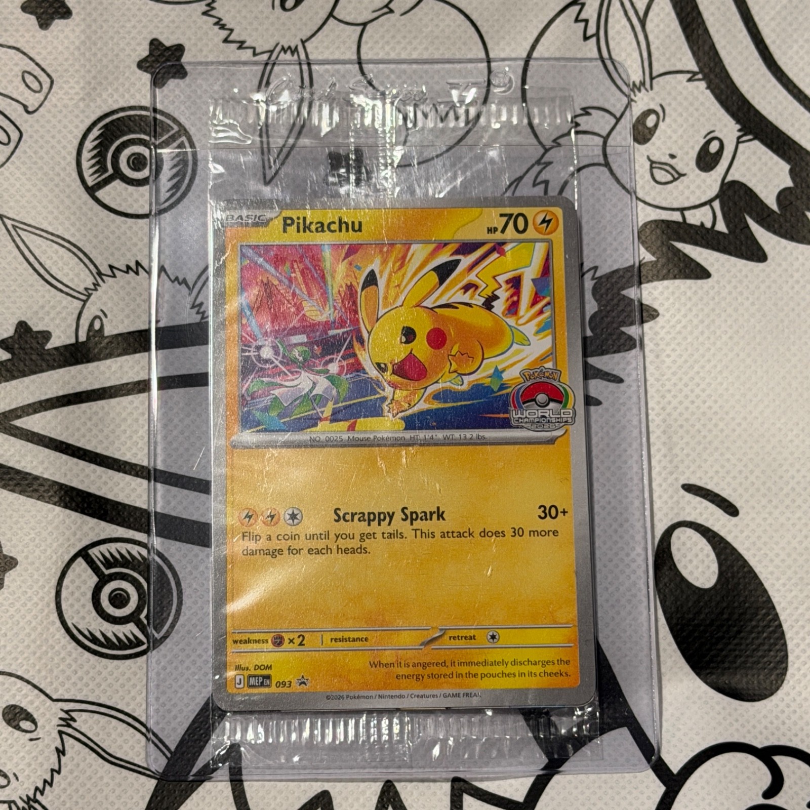 2026 xp POKEMON championship WORLDS tcg PIKACHU 093 PROMO CARD sf SEALED 2026 xp POKEMON championship WORLDS tcg PIKACHU 093 PROMO CARD sf SEALED