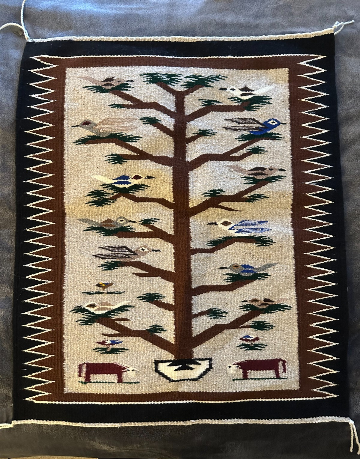 Vintage Navajo (Dine) Yei Weaving/Textile 'Tree of Life' Pattern  29