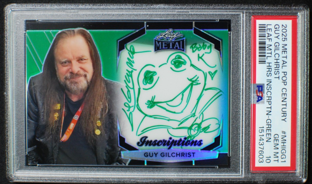 🌟 KERMIT - 2025 Leaf Metal Inscriptions GUY GILCHRIST GREEN AUTO /100 - PSA 10 🌟 KERMIT - 2025 Leaf Metal Inscriptions GUY GILCHRIST GREEN AUTO /100 - PSA 10