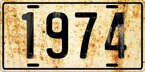 Dodge, Ford or Chevrolet antique vehicle 1974 Weathered License plate