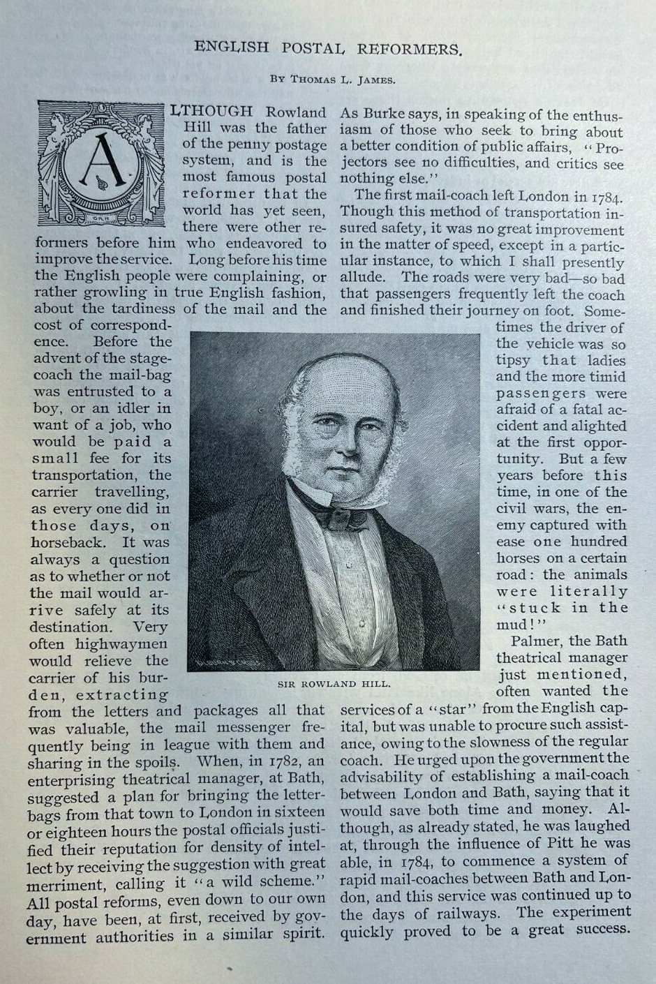 1893 English Postal Reformers Sir Rowland Hill Lord Elgin Duke of Rutland
