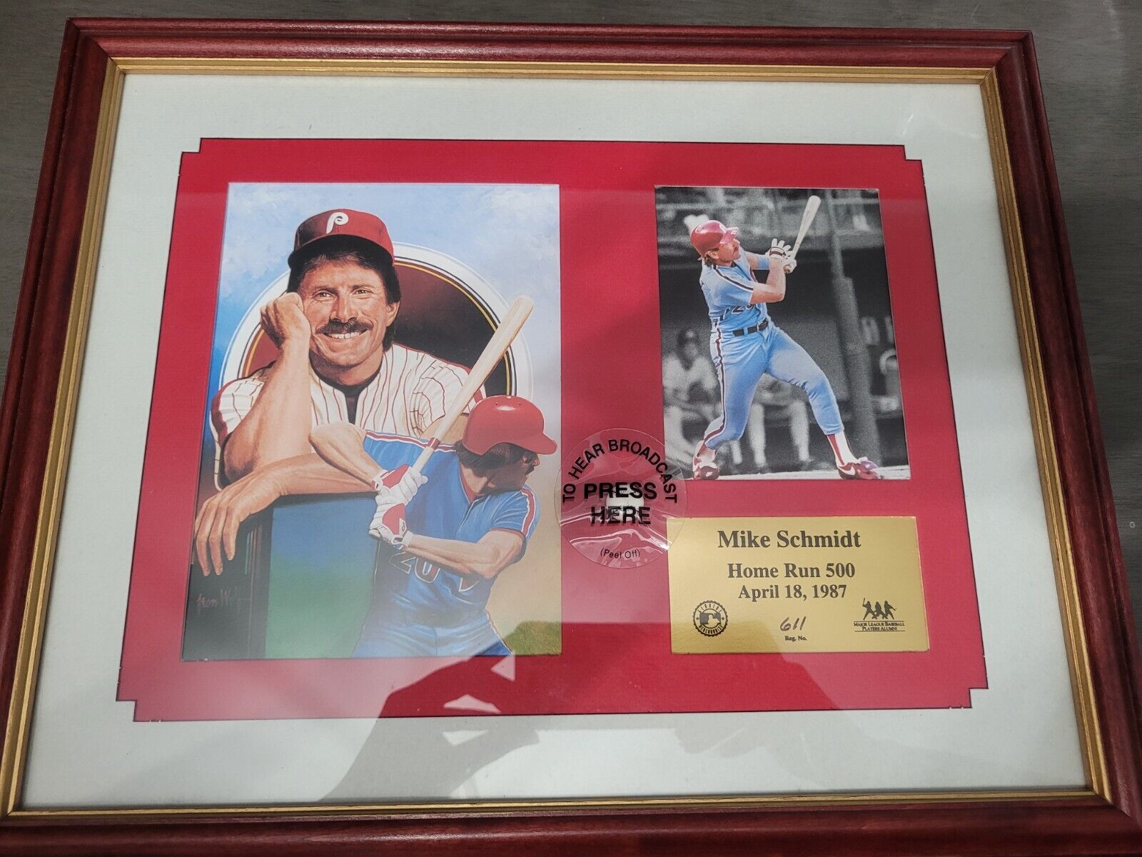 Mike Schmidt Photos and frame with narration voice of the home run 500