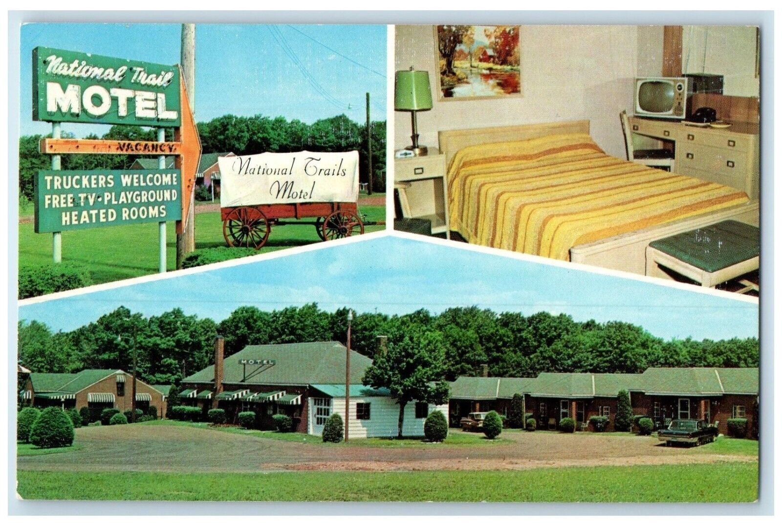 c1950\'s National Trails Motel Uniontown Pennsylvania PA Multiview Postcard