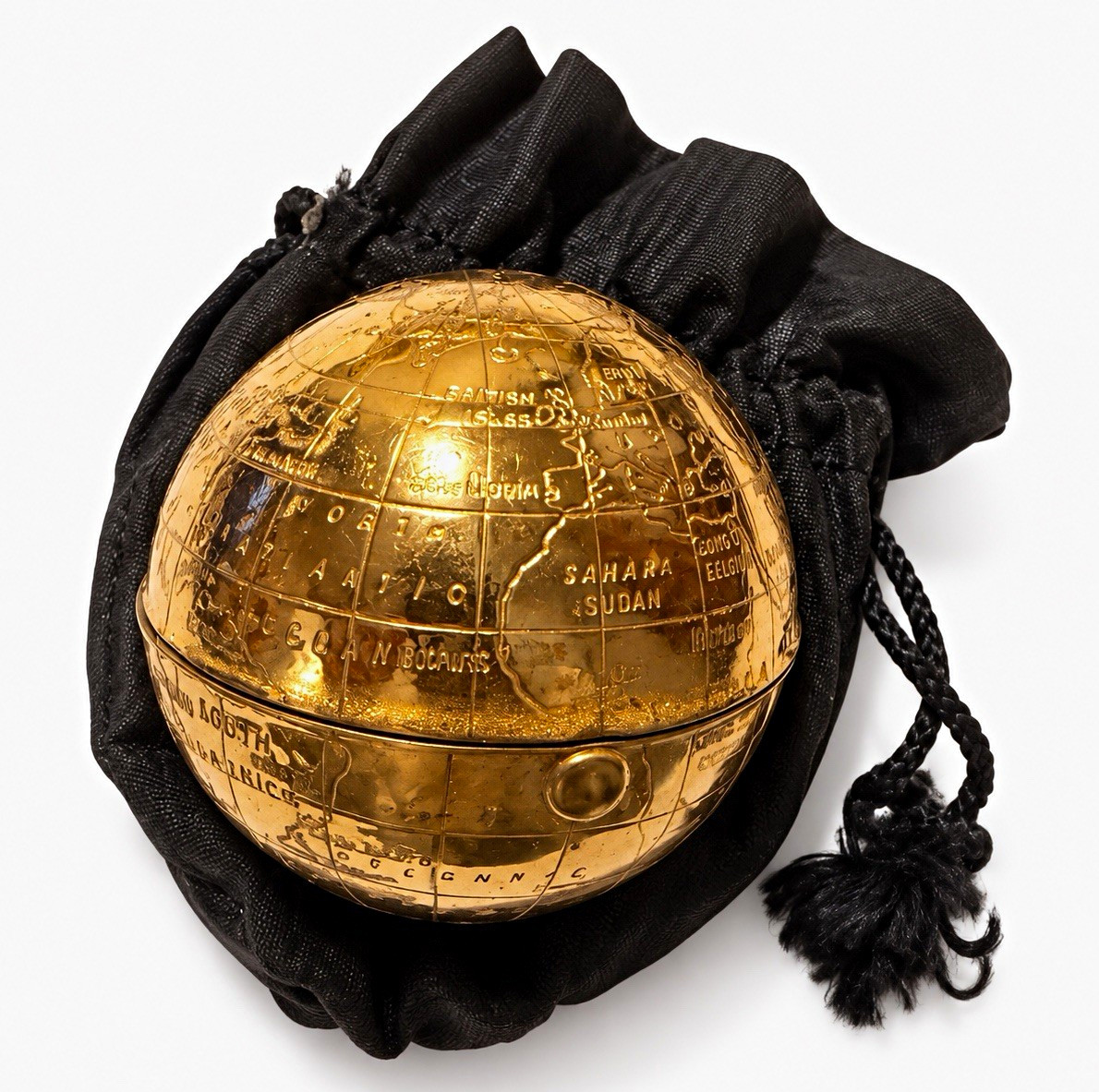 Vintage 1950s Pygmalion Globe Powder Compact w/ Puff Mirror & Original Pouch Vintage 1950s Pygmalion Globe Powder Compact w/ Puff Mirror & Original Pouch