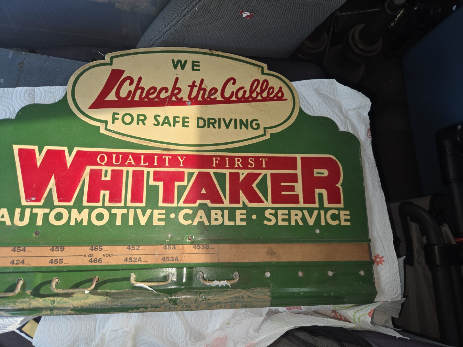 1950's NOS Original Whitaker Automotive Service Sign Display Tin 1950's NOS Original Whitaker Automotive Service Sign Display Tin