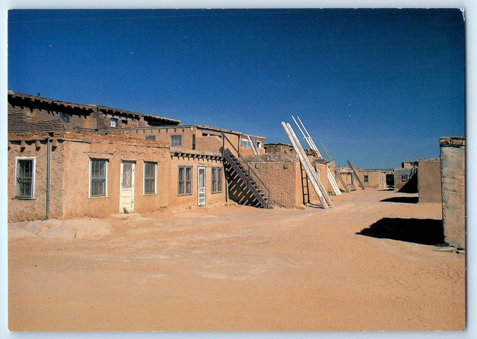 c1960 Pueblo Acoma New Mexico NM Vintage Postcard Street Scene Front Building