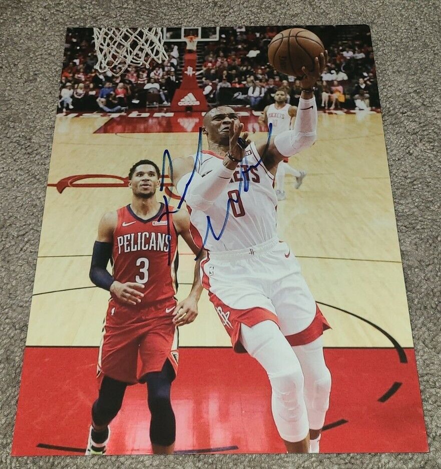 RUSSELL WESTBROOK SIGNED 8X10 PHOTO ROCKETS WIZARDS NBA W/COA+PROOF RARE WOW