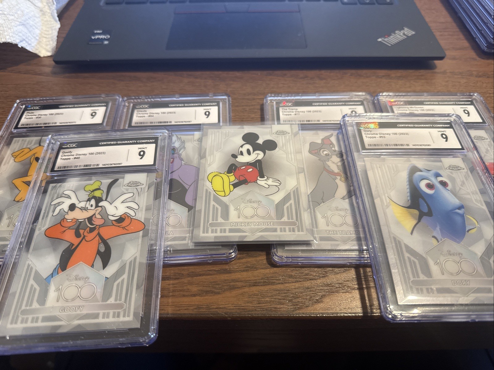 2023 TOPPS CHROME DISNEY 100  7 Card LOT  Mickey And Friends