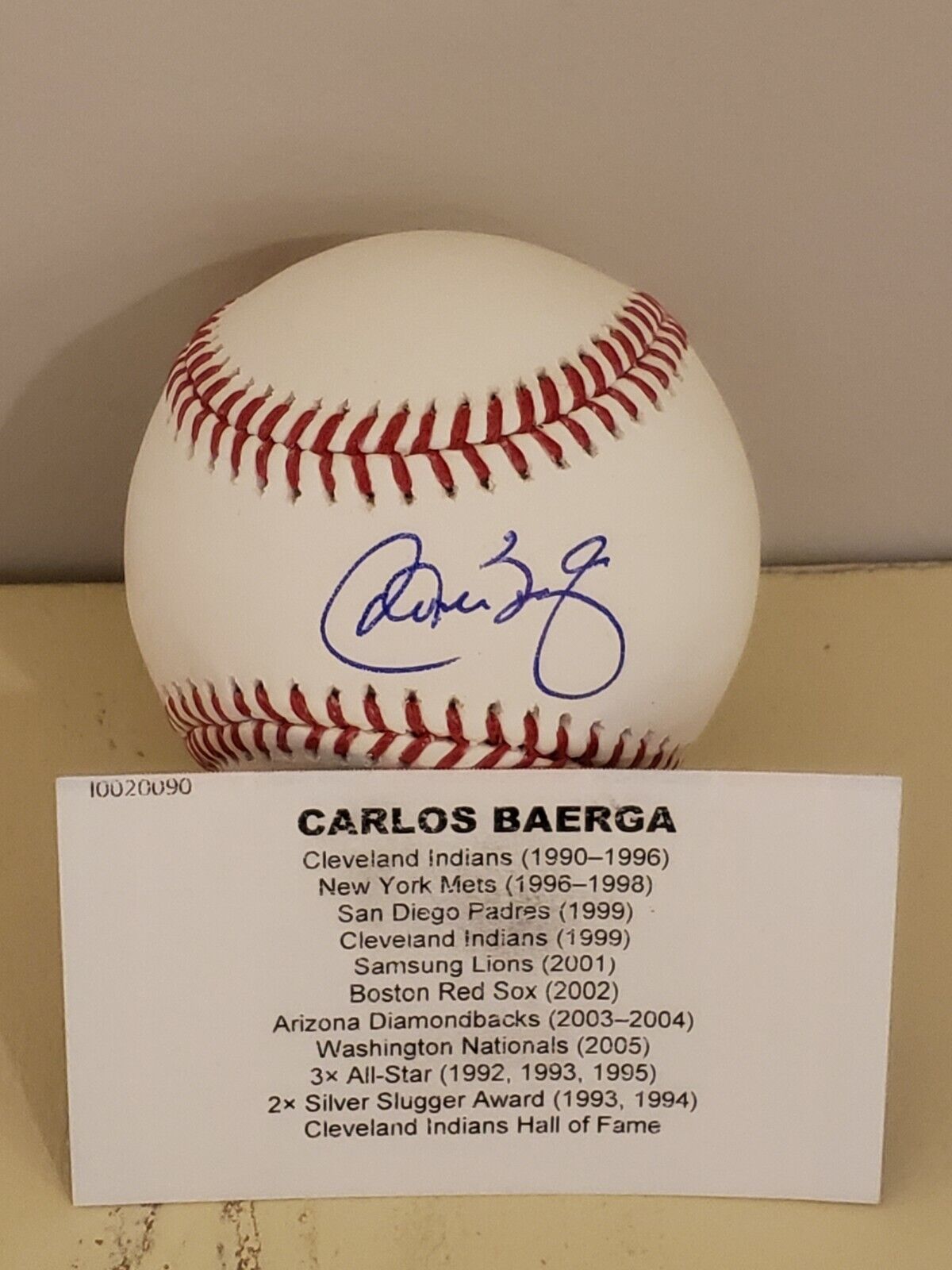 2021 Tristar Hidden Treasures Carlos Baerga Autographed Baseball OLMB HOF