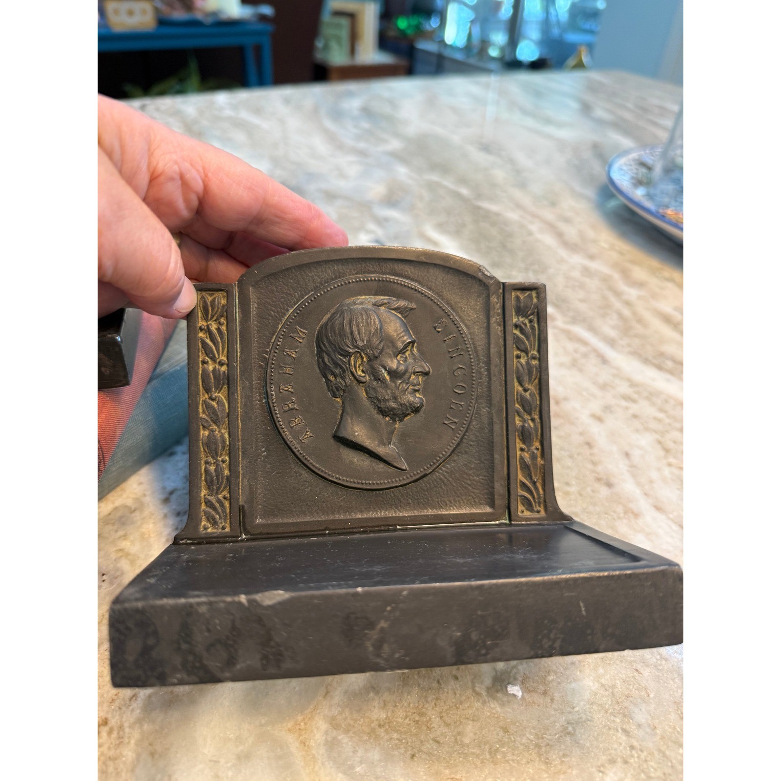 Antique 1921 Ronson Abraham Lincoln Metal Bookends Pair Americana USA Antique 1921 Ronson Abraham Lincoln Metal Bookends Pair Americana USA