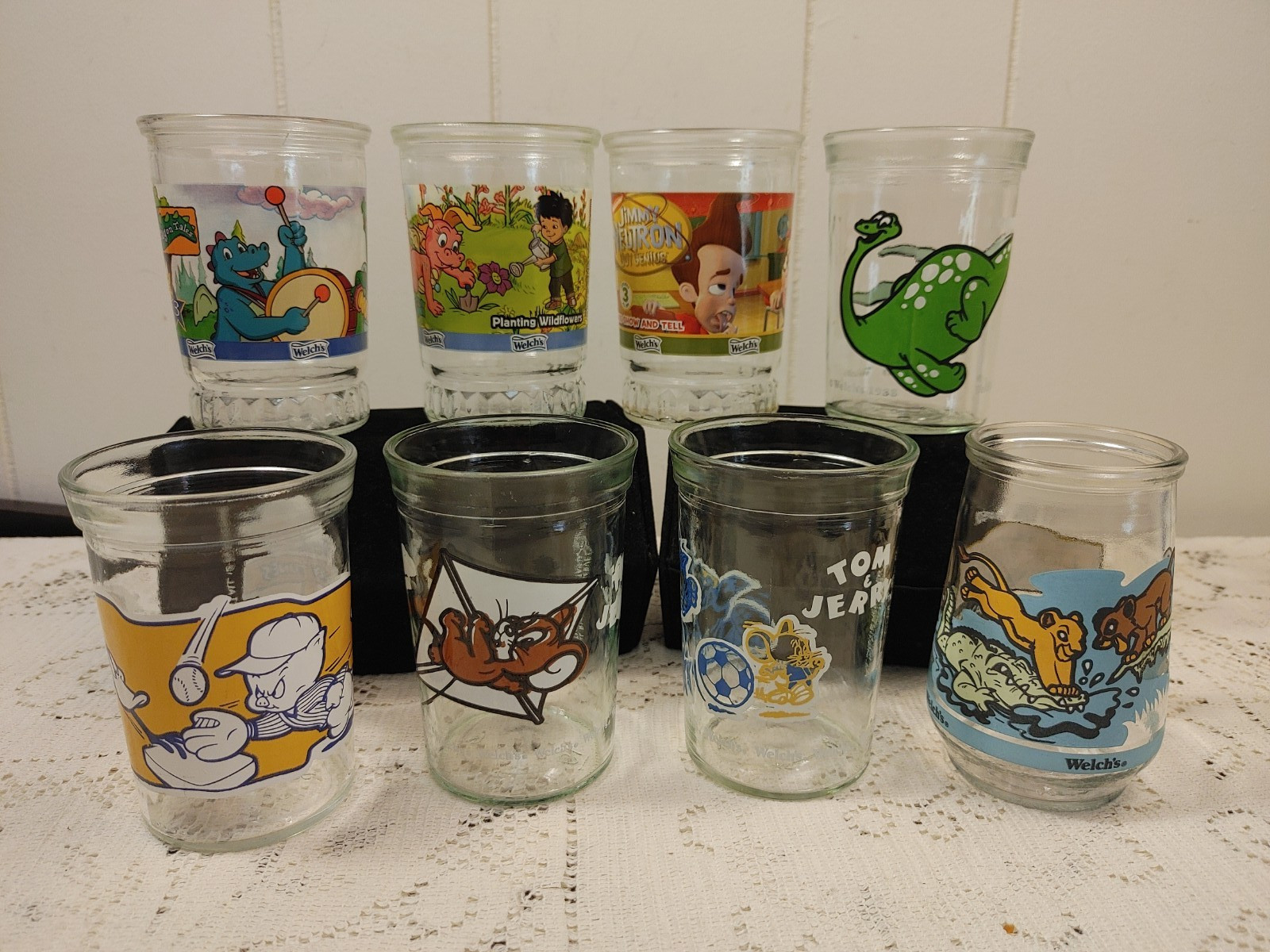 VTG Lot of 8 Welch\'s Jelly Glasses- Jimmy Neut/Dragon Tales/Tom & Jerry++ READ VTG Lot of 8 Welch\'s Jelly Glasses- Jimmy Neut/Dragon Tales/Tom & Jerry++ READ