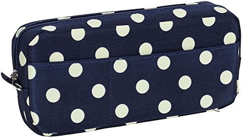 Makeup Brush Pouch - Blue with Cream Polka Dot Small Makeup Brush Bag for Women Makeup Brush Pouch - Blue with Cream Polka Dot Small Makeup Brush Bag for Women