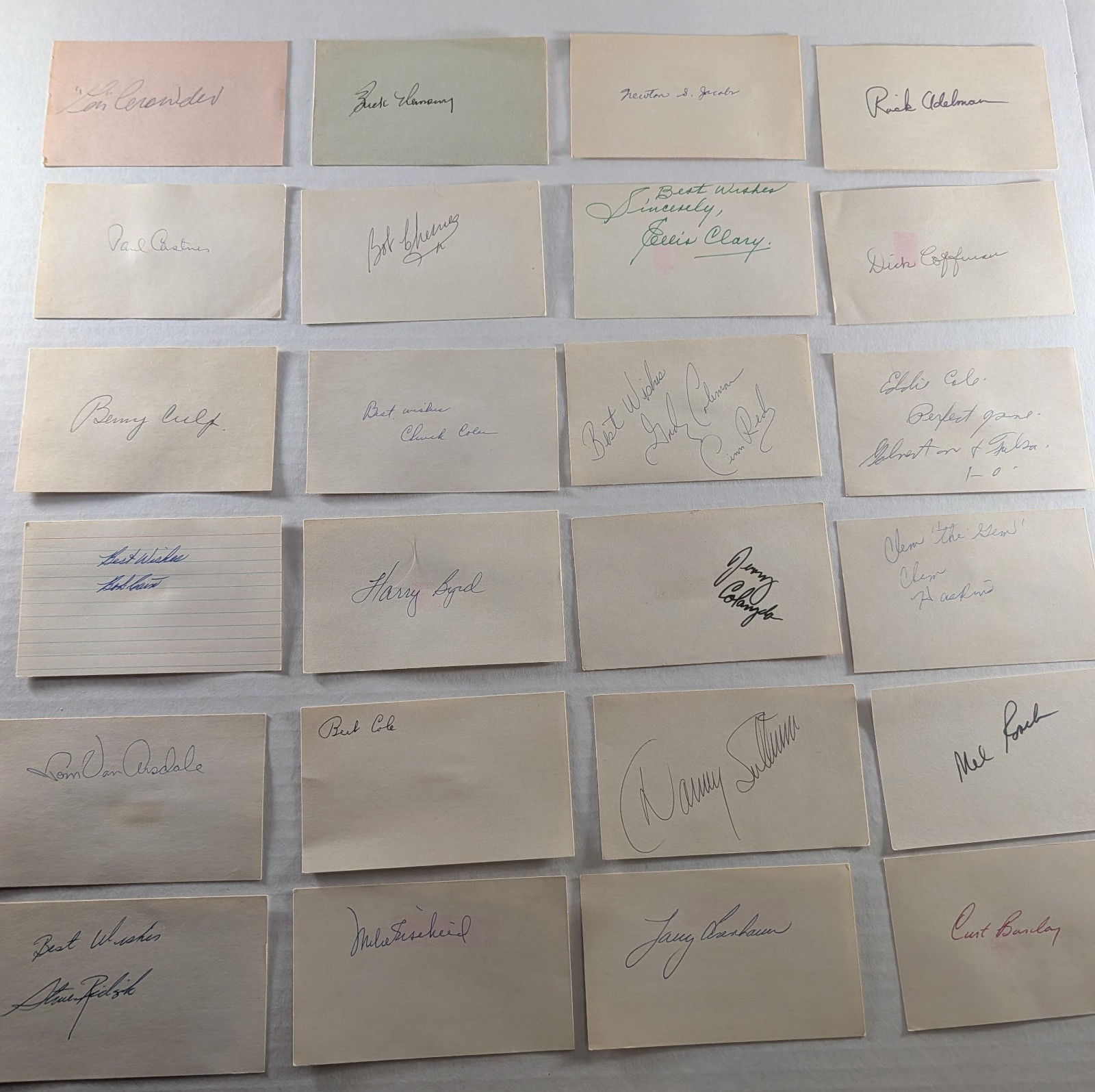 Vintage SIGNED Baseball Players Deceased 3 x 5 Index Cards Guar PASS PSA (150cd)